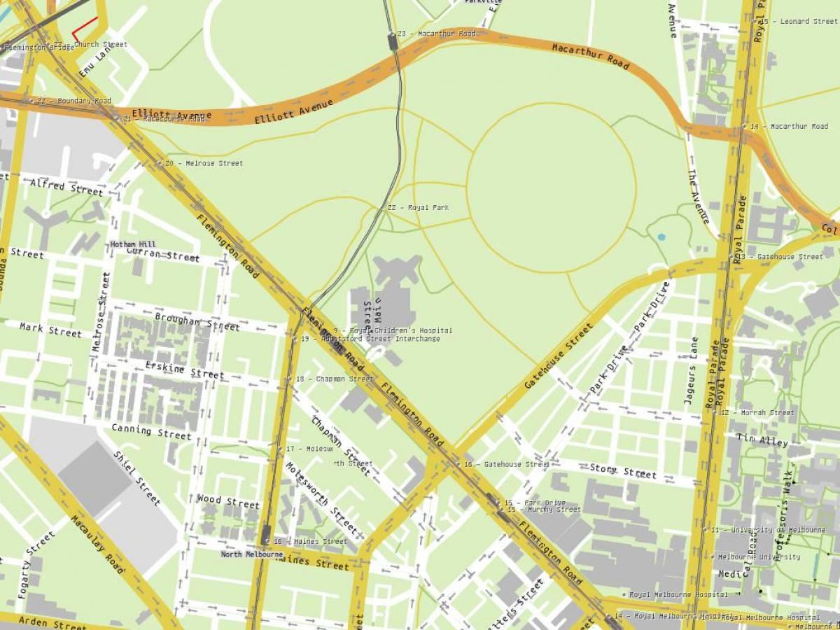 mappa del Royal children's hospital di Melbourne