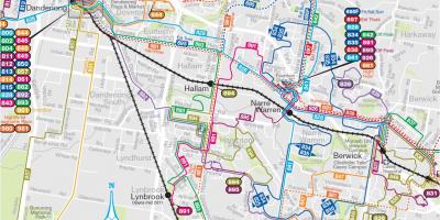 Melbourne linee di autobus mappa
