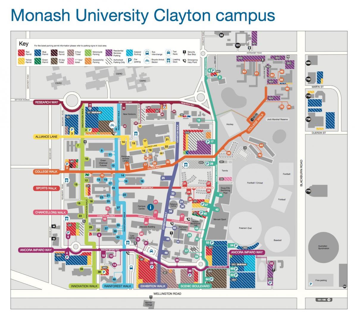 Clayton Monash university mappa