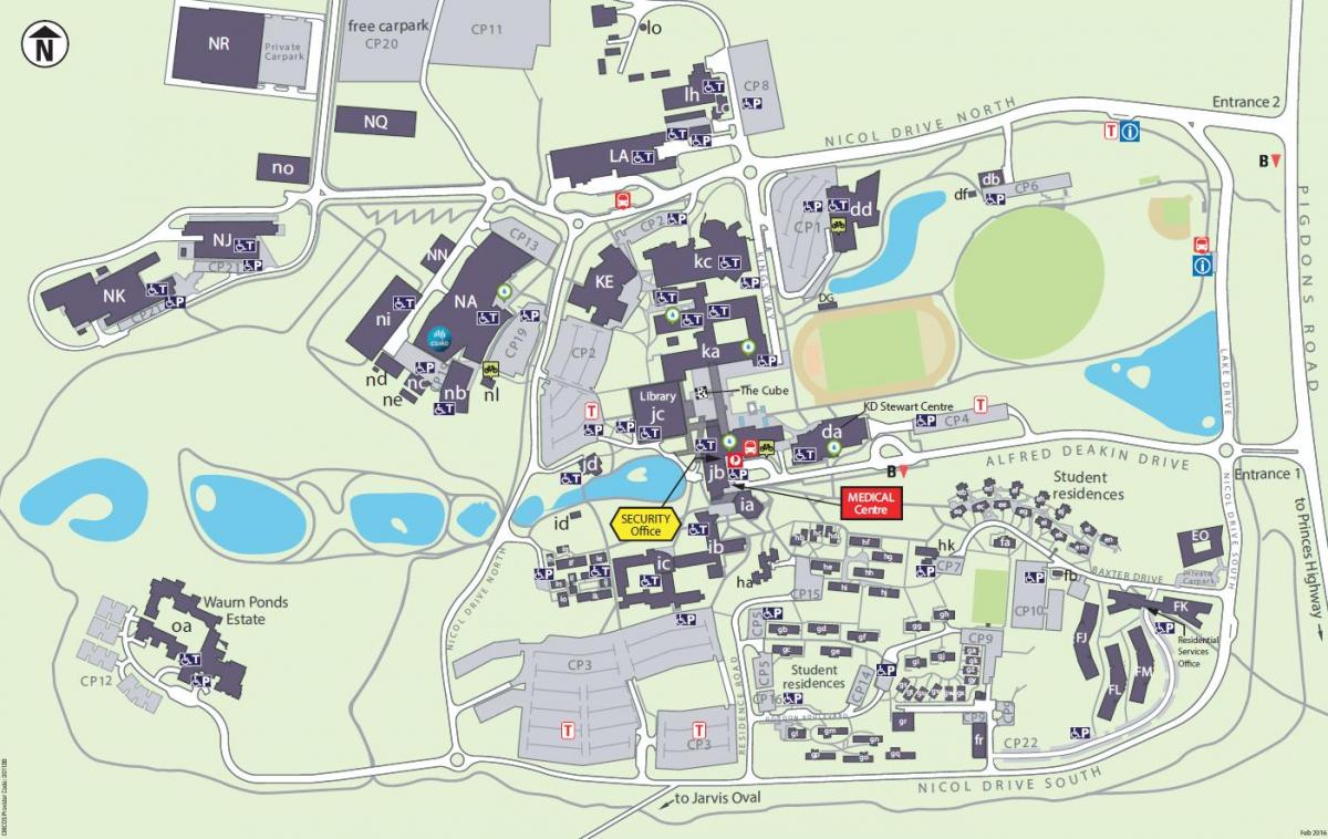 Deakin mappa del campus