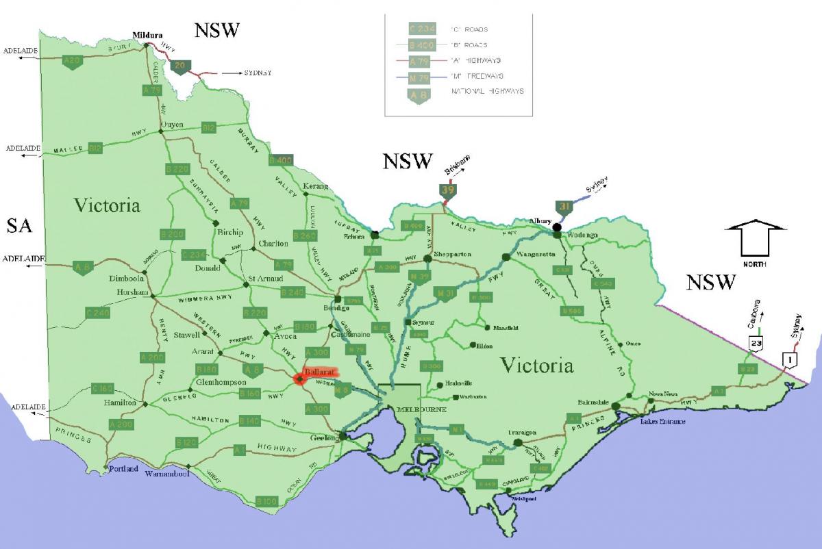 codici di avviamento postale di Victoria la mappa