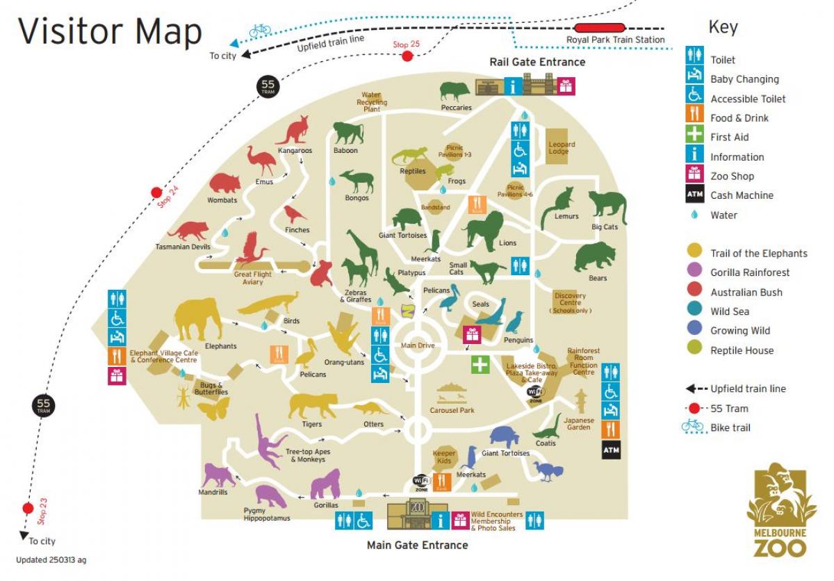 mappa dello zoo di Melbourne