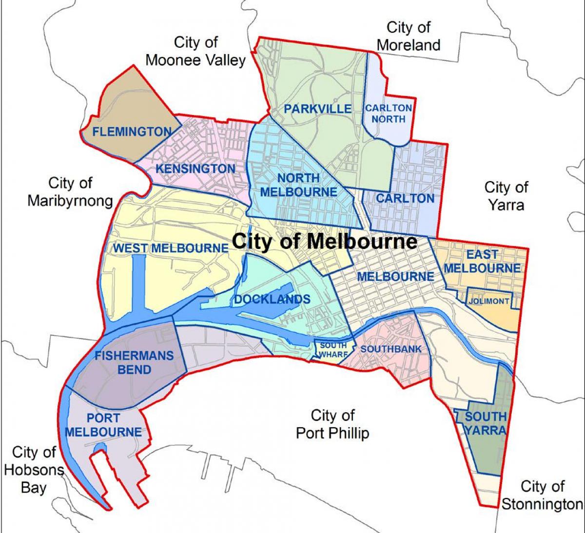 Mappa Di Melbourne Periferia Mappa Di Melbourne E Dintorni Australia   Mappa Di Melbourne Periferia 