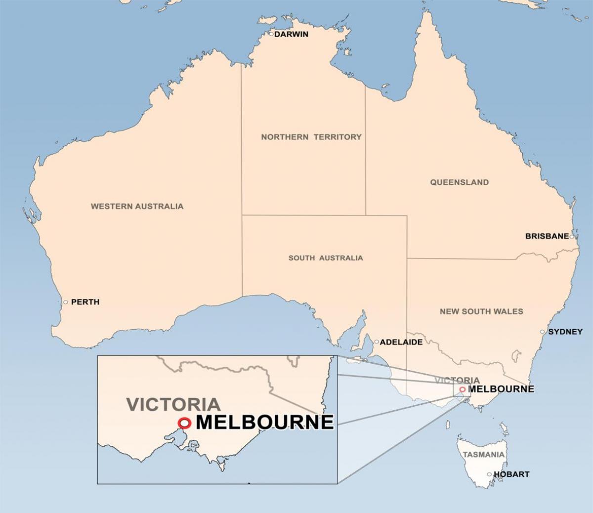 mappa di Melbourne, Australia