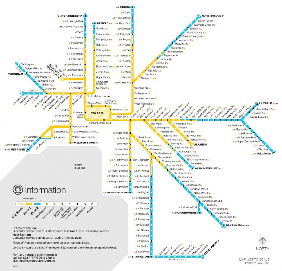 metropolitana di Melbourne mappa