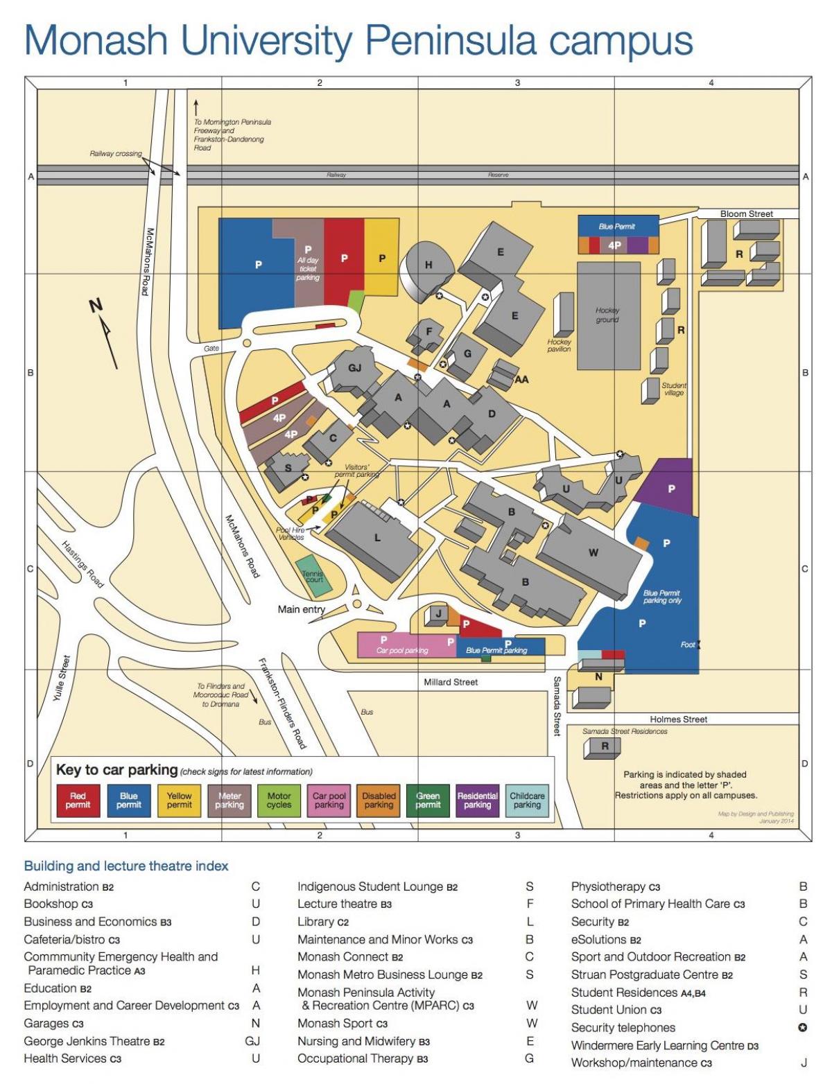 Monash university campus mappa