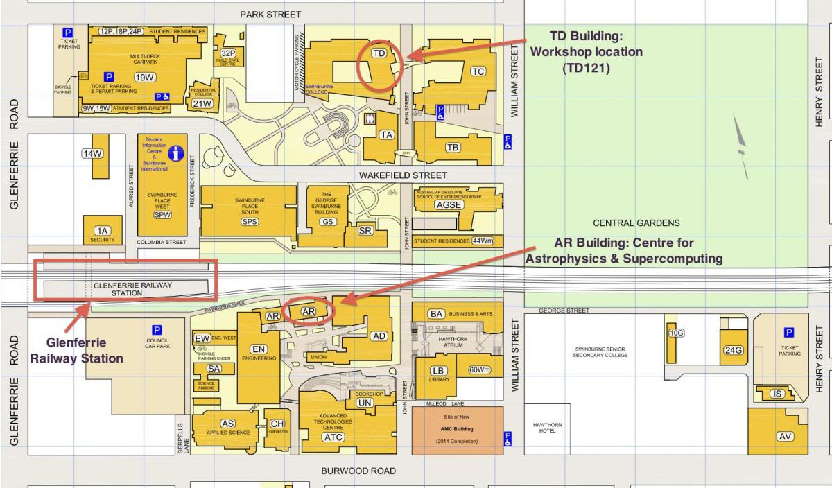 mappa di Swinburne campus