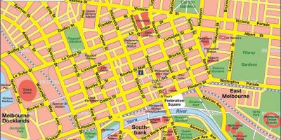 Mappa del cbd di Melbourne