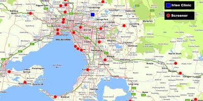 Mappa di maggiore Melbourne