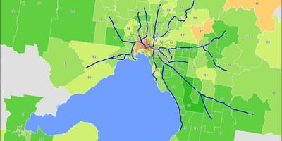 Mappa di Melbourne cbd