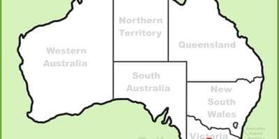 Mappa Di Melbourne, In Australia