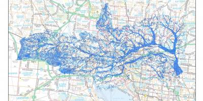 Mappa di Melbourne alluvione