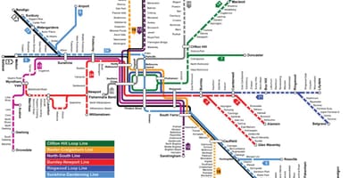 Mappa della metropolitana di Melbourne