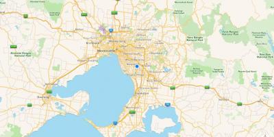 Mappa di Melbourne e periferia