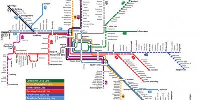 Stazione ferroviaria di Melbourne mappa