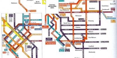Melbourne trasporto pubblico mappa